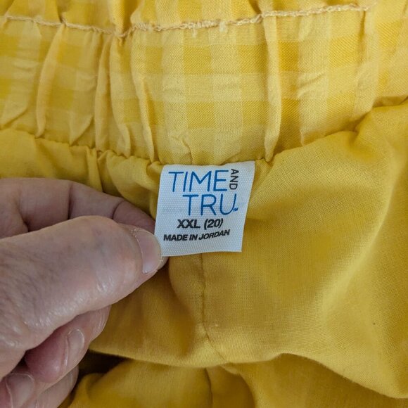 TIME AND TRU Yellow Daisy High Rise Pull-On Shorts; Size XXL (20) - Picture 3 of 5